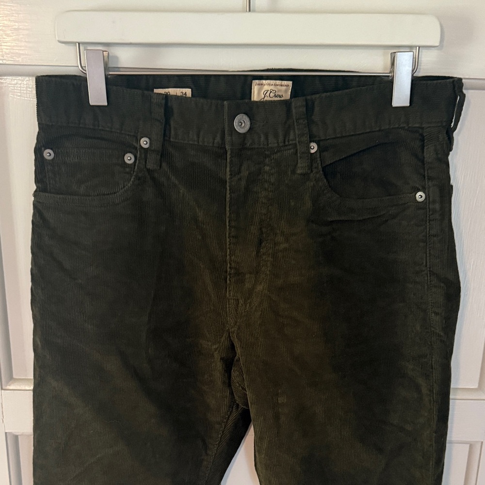 NEVER WORN J. Crew Men's Dark Green Corduroy Pants 30x34